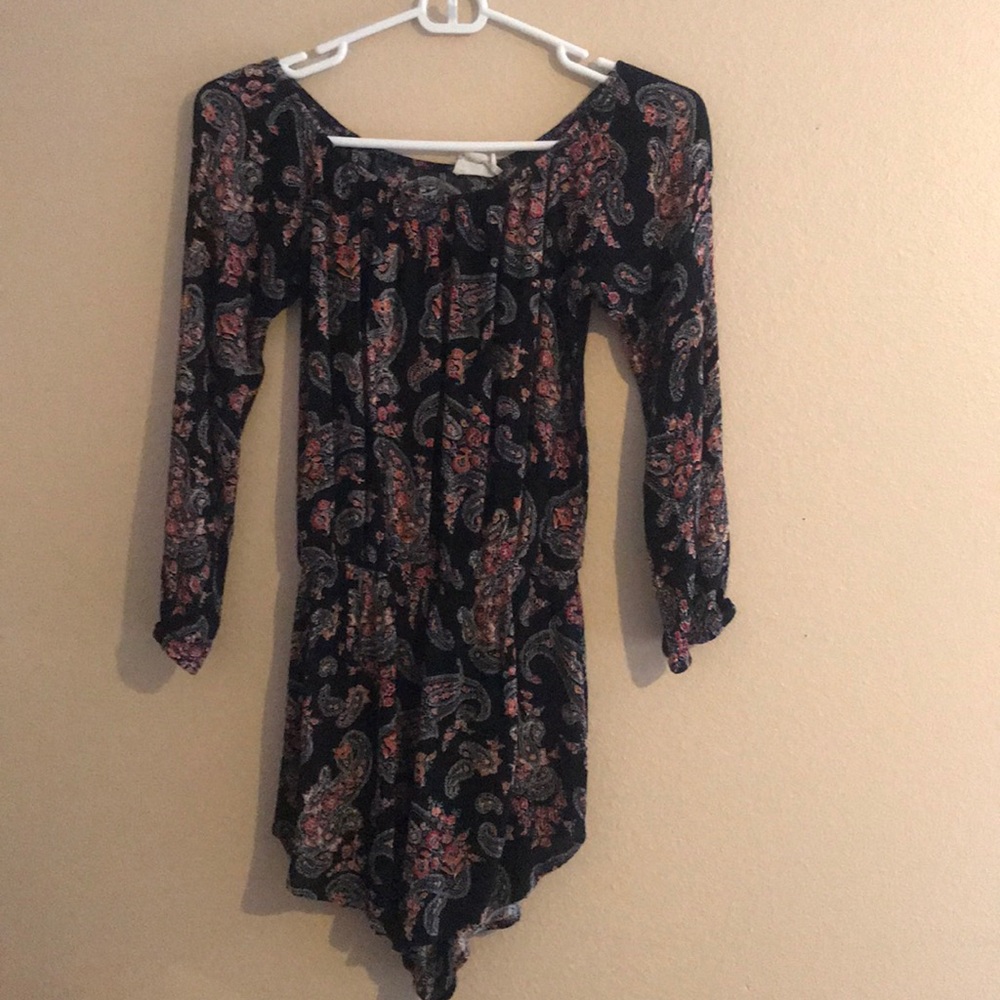 Off-the-Shoulder Patterned Romper